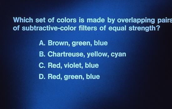 Question 3 slide from Kodak Educational Aid Series 1979