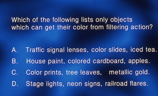 Question 4 slide from Kodak Educational Aid Series 1979