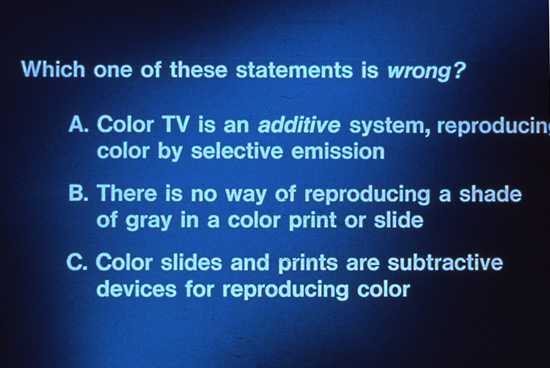 Question 6 slide from Kodak Educational Aid Series 1979