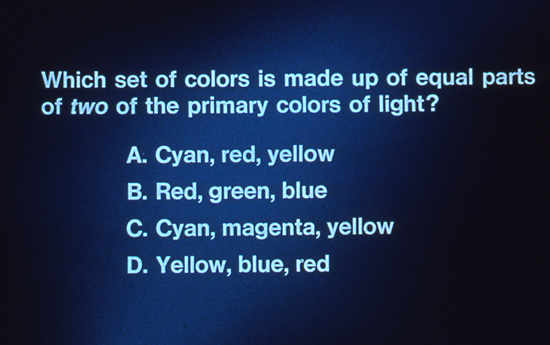 Question 7 slide from Kodak Educational Aid Series 1979
