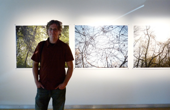 Louis Perreault in front of his images Louis Perreault in front of his images