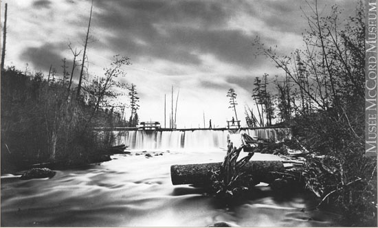© McCord Museum. Photographer Alexander Henderson. Regulating dam, Blanche River near Derry, QC-ON(?), about 1866