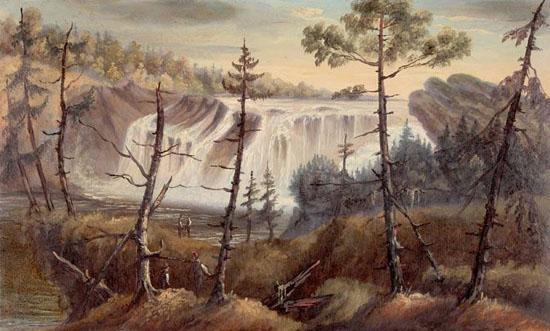 Joseph Légaré - Les chutes Chaudières, Québec, c.1840. At Library and Archives Canada